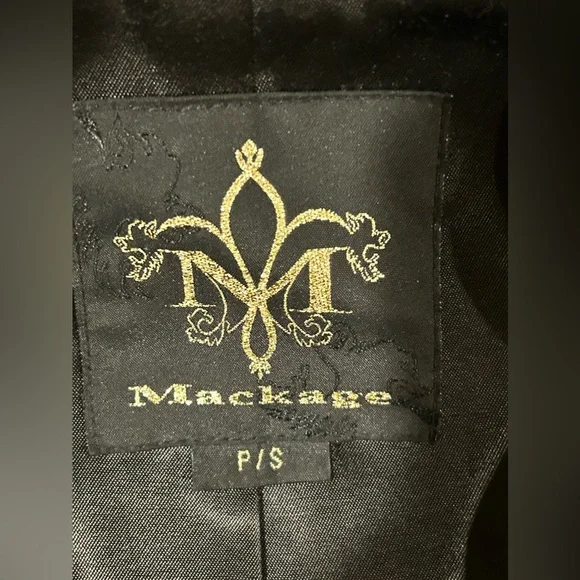 Mackage Wool Cashmere Blend Leather Trim Coat